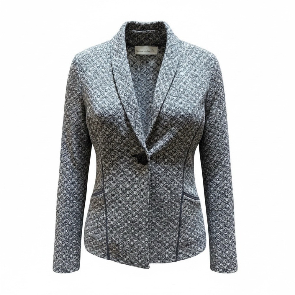 Charlie & Robin Anthropologie Blazer Cardigan Women Small Grey Wool Academia